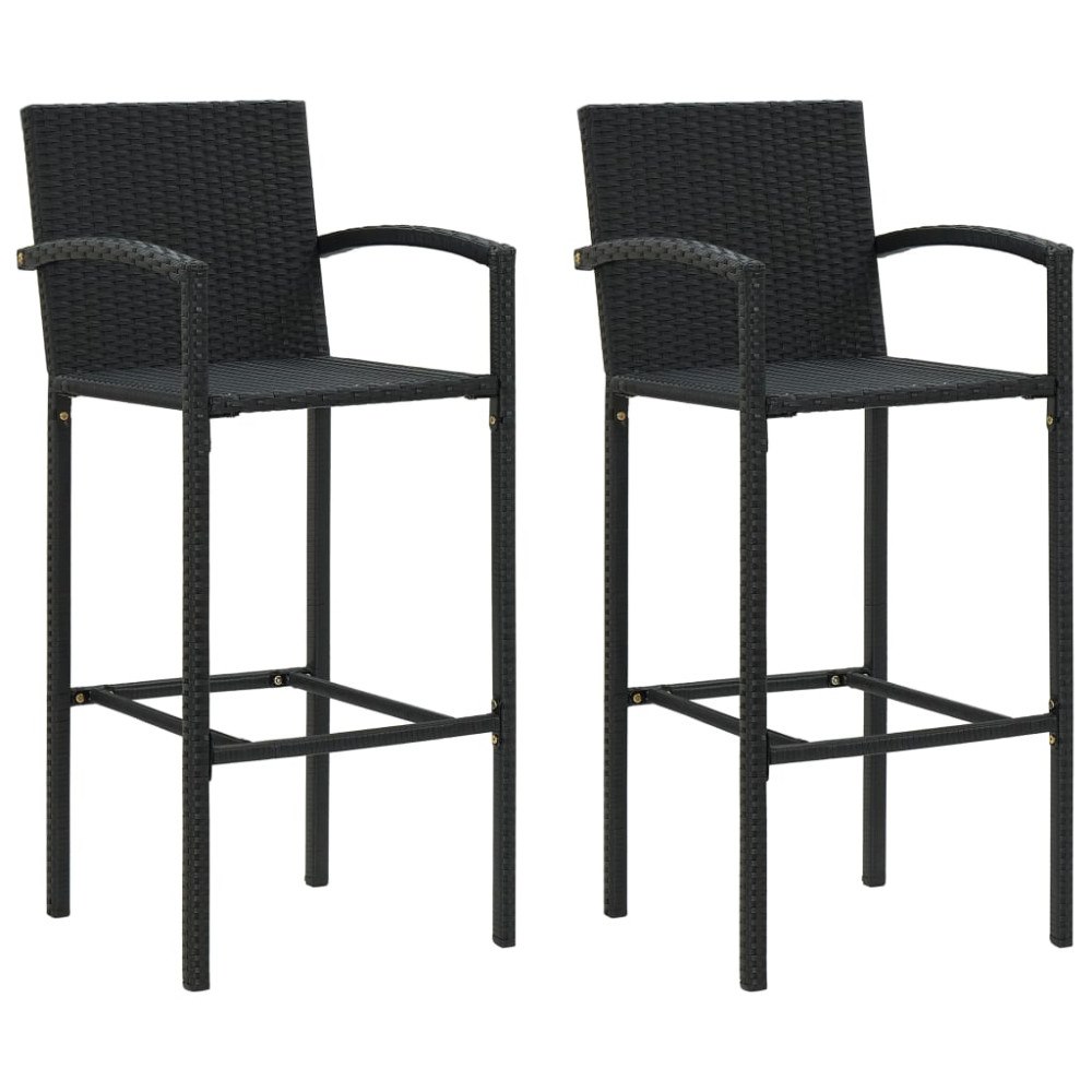 vidaXL Barstolar 2 st svart konstrotting