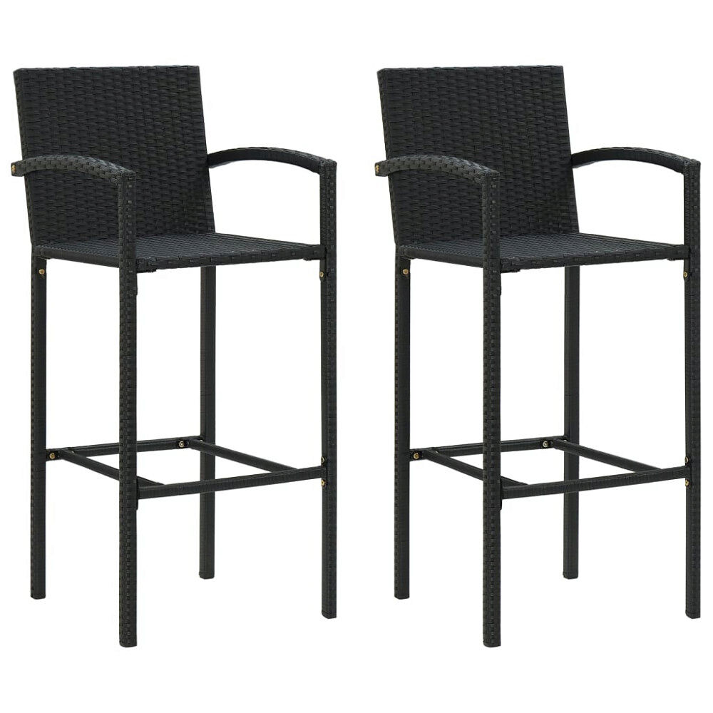 vidaXL Barstolar 2 st svart konstrotting