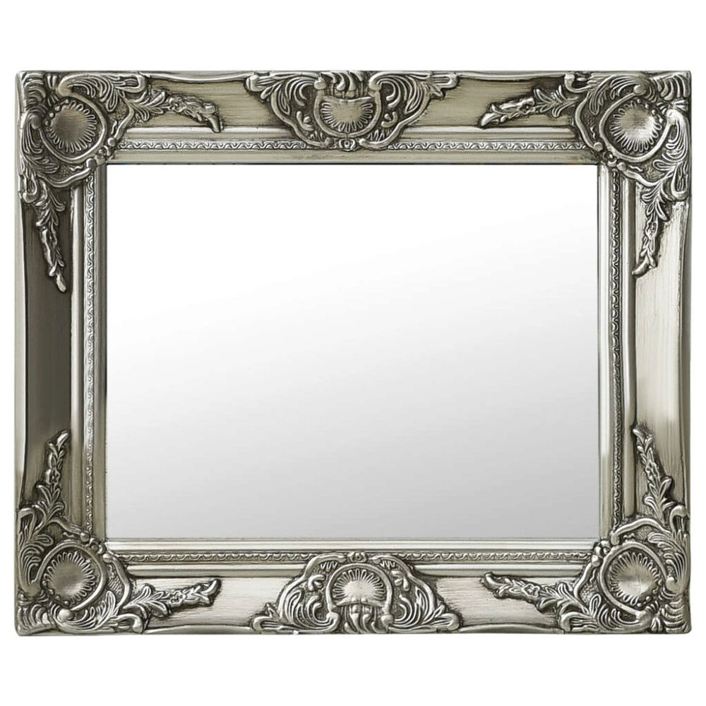 vidaXL Väggspegel barockstil 50x40 cm silver