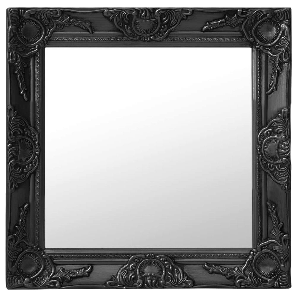 vidaXL Väggspegel barockstil 50x50 cm svart