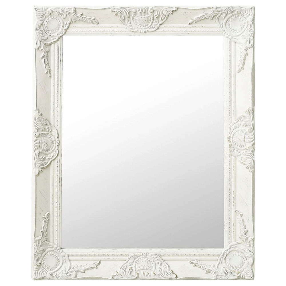 vidaXL Väggspegel barockstil 50x60 cm vit