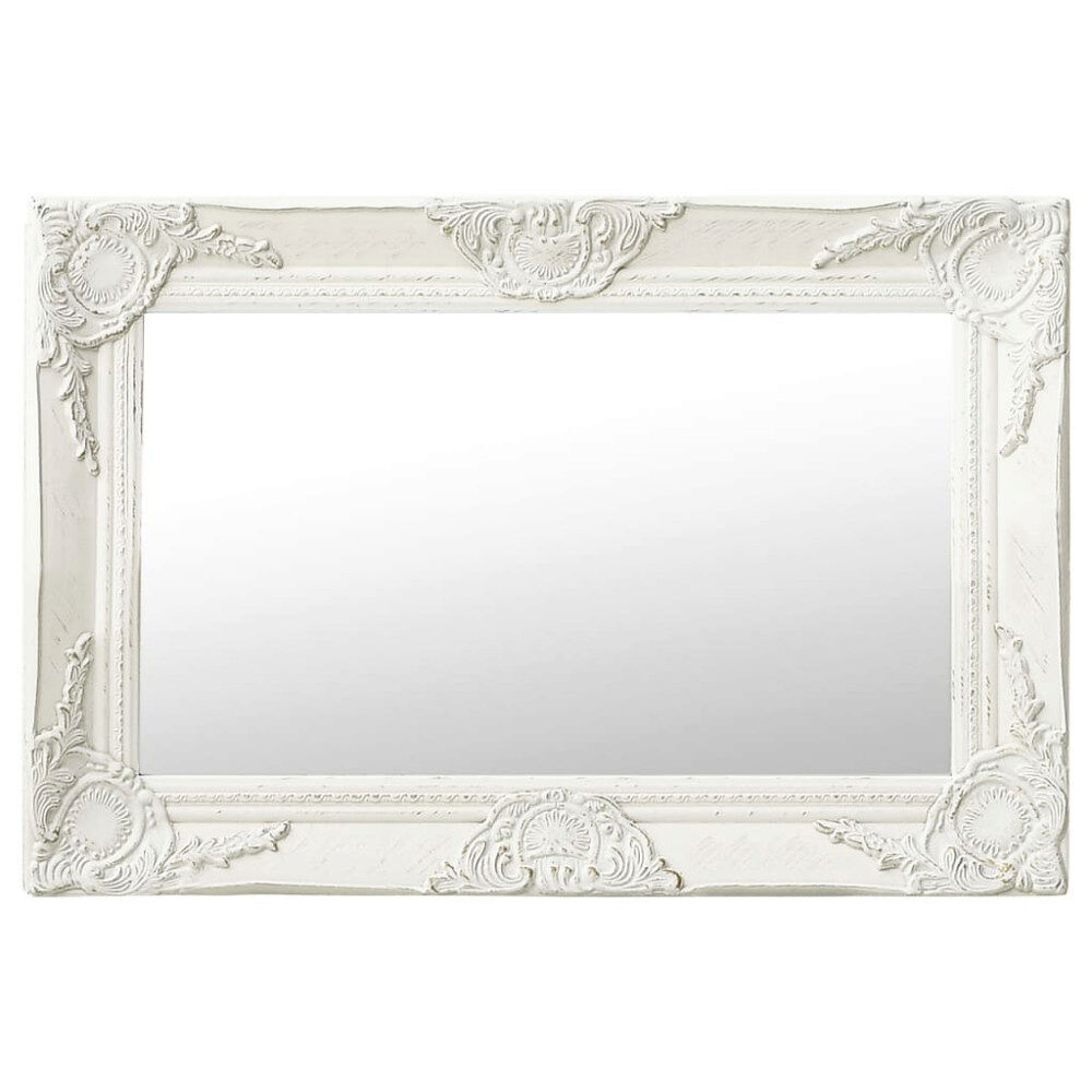 vidaXL Väggspegel barockstil 60x40 cm vit