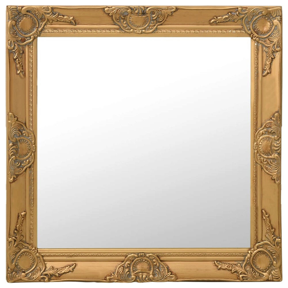 vidaXL Väggspegel barockstil 60x60 cm guld