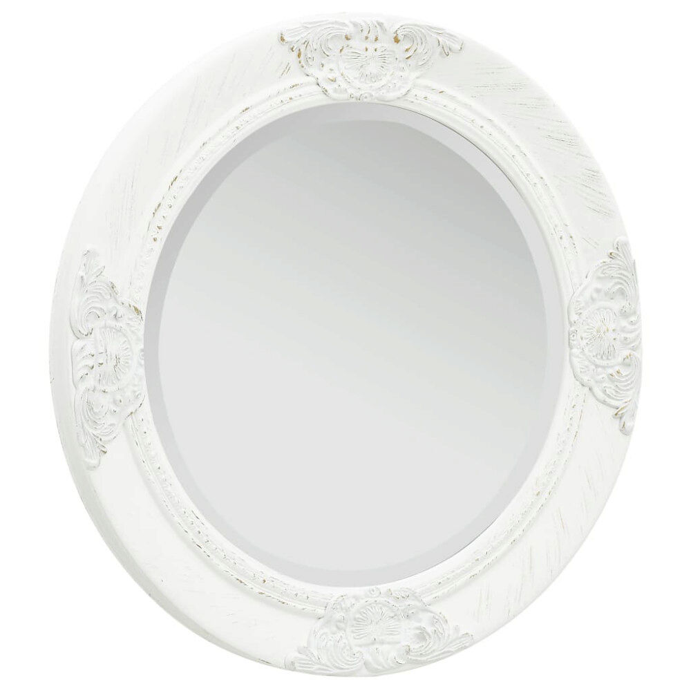 vidaXL Väggspegel barockstil 50 cm vit