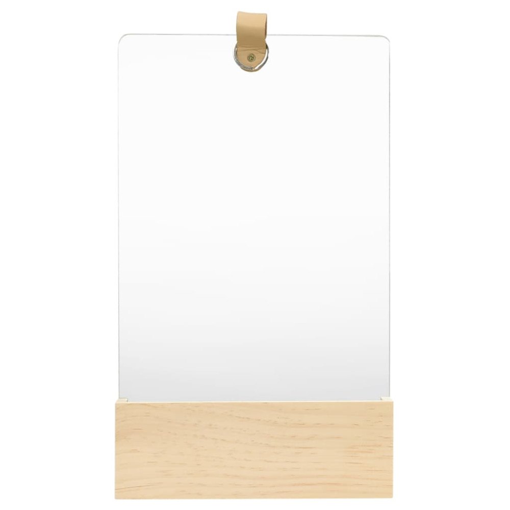 vidaXL Väggspegel massiv furu 23x39,5 cm