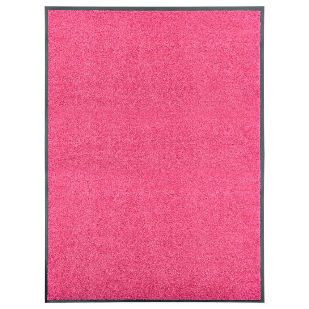 vidaXL Dörrmatta tvättbar rosa 90x120 cm