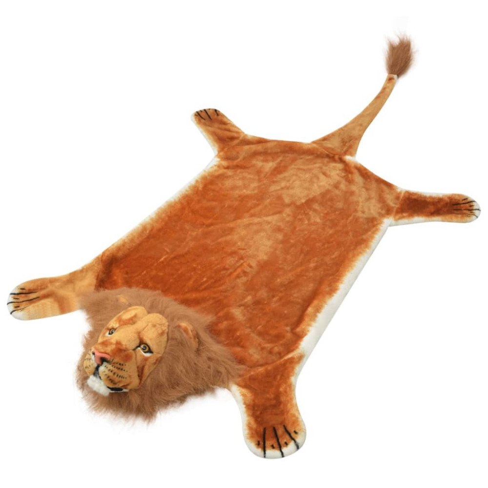 vidaXL Lejonmatta plysch 205 cm brun