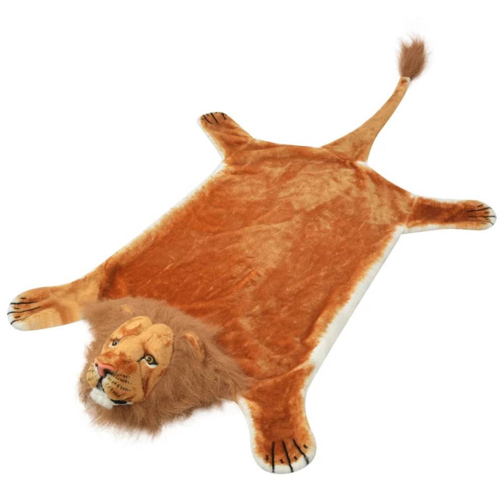 vidaXL Lejonmatta plysch 205 cm brun