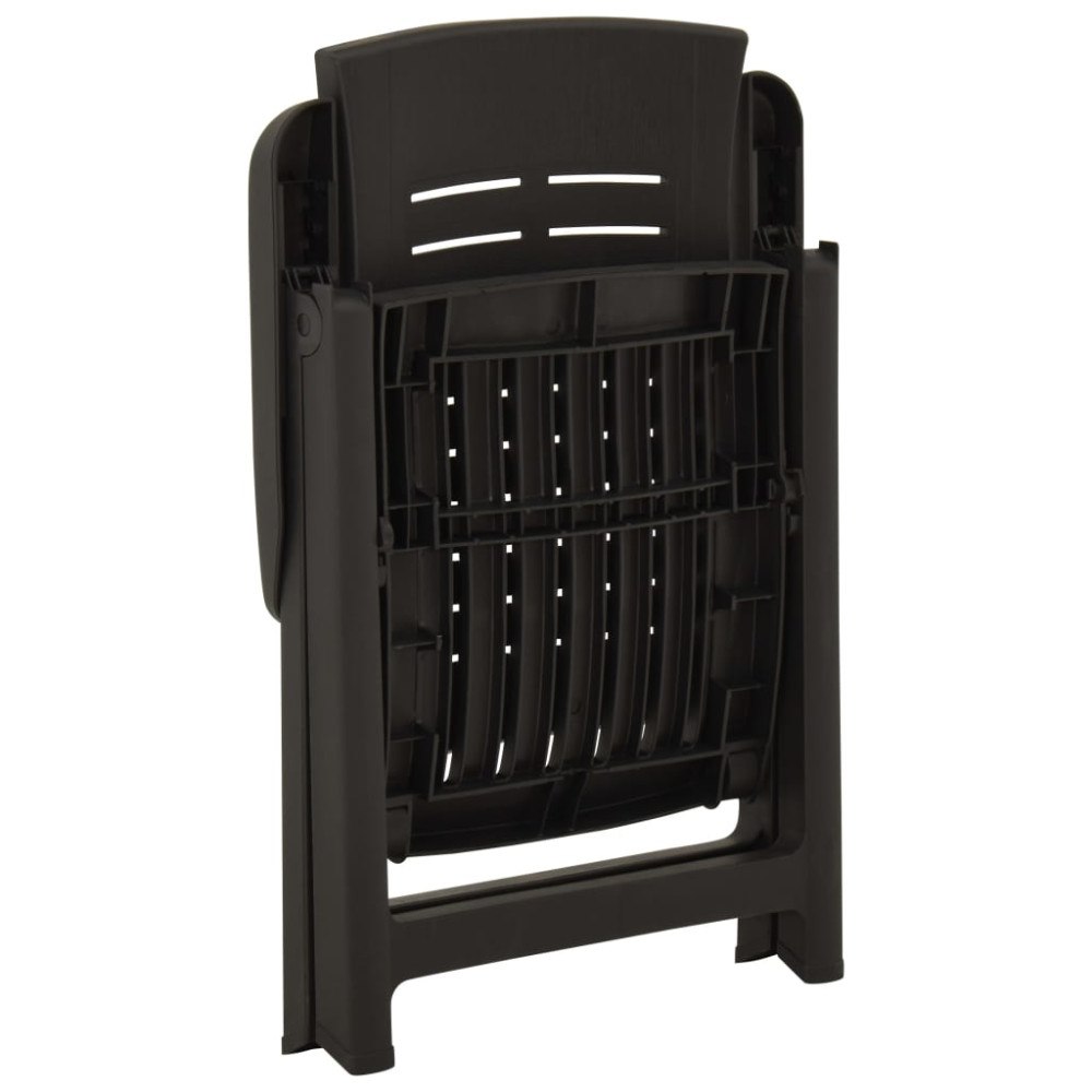 vidaXL Justerbara trädgårdsstolar 2 st plast antracit