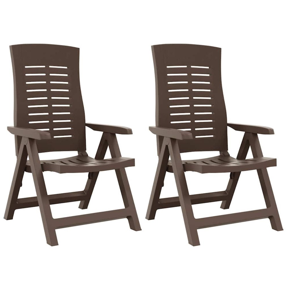 vidaXL Justerbara trädgårdsstolar 2 st plast mocka