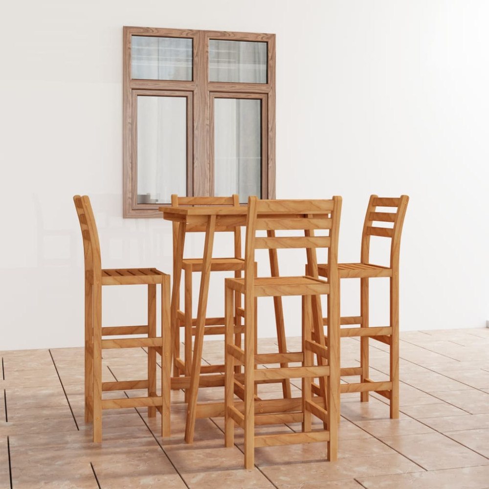 vidaXL Bargrupp för trädgården 5 delar massiv akacia