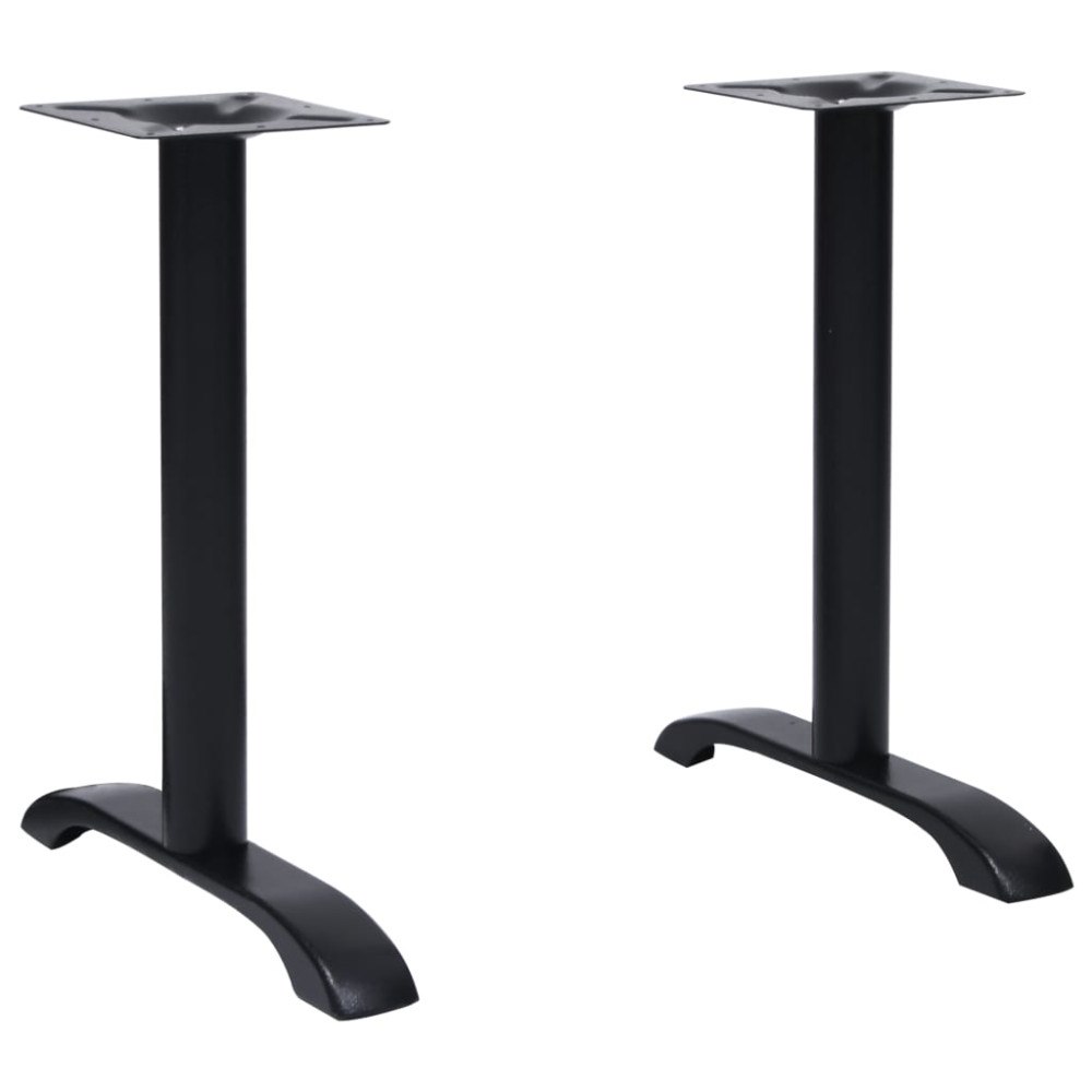 vidaXL Bistro bordsben 2 st svart 61x8x72 cm gjutjärn
