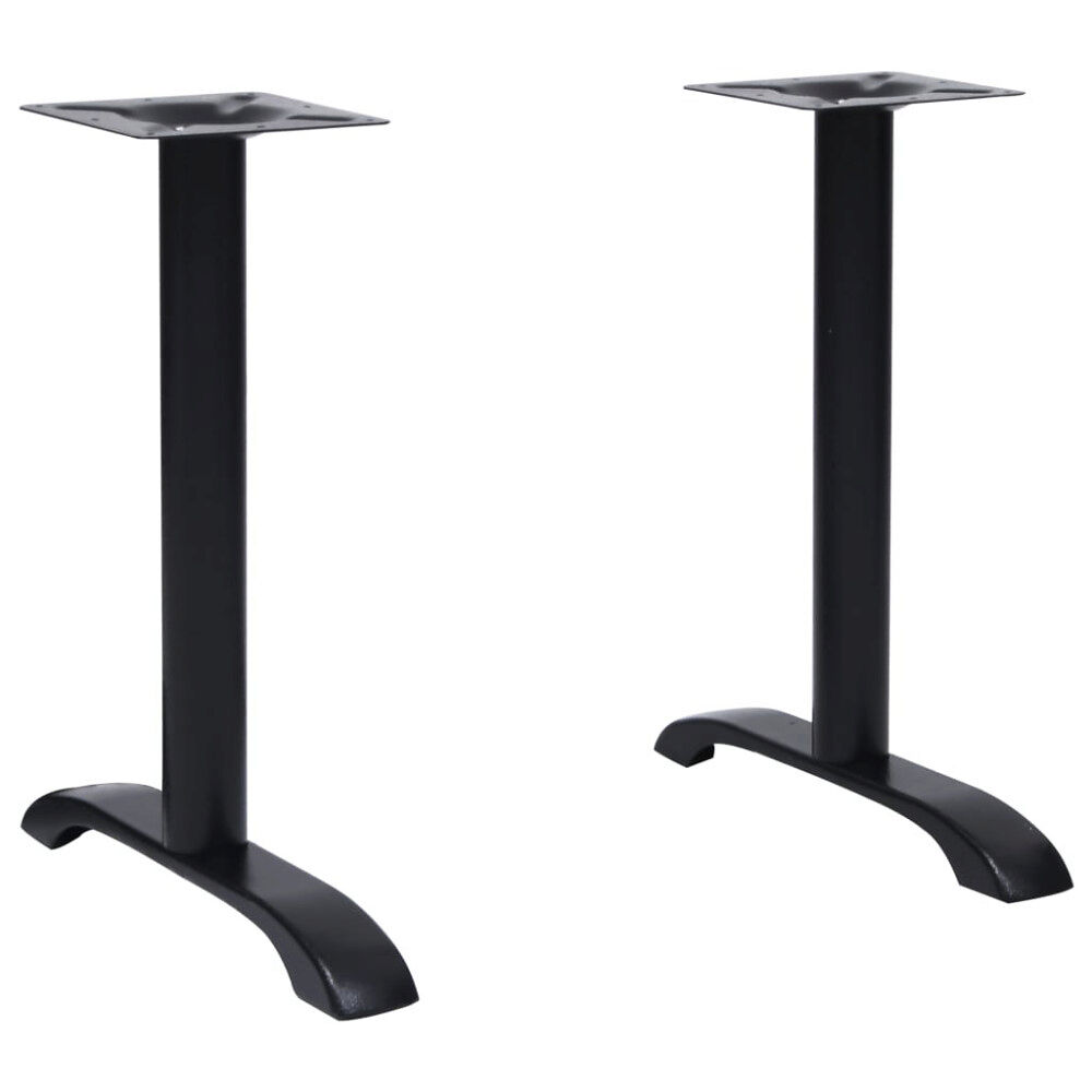 vidaXL Bistro bordsben 2 st svart 61x8x72 cm gjutjärn