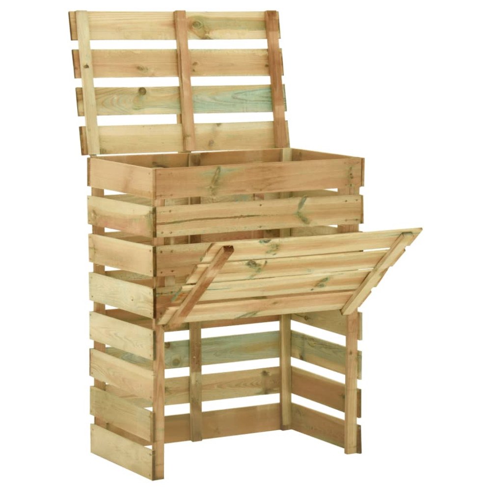 vidaXL Ribbad trädgårdskompost 80x50x100 cm impregnerad furu