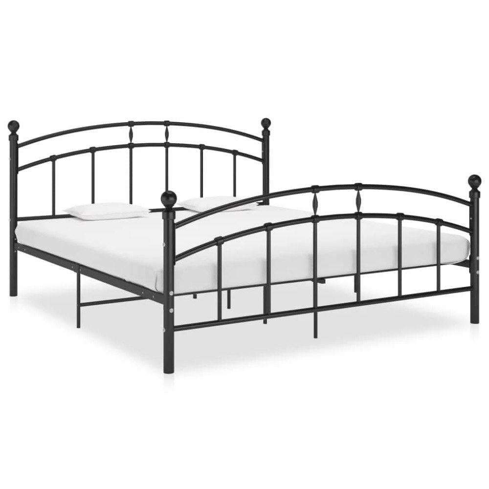 vidaXL Sängram svart metall 160x200 cm