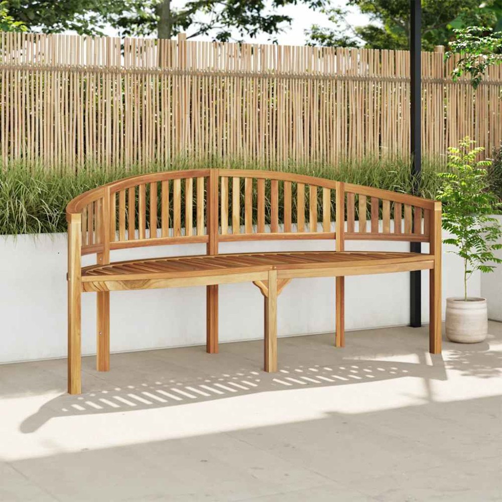 vidaXL Bananbänk 180 cm massiv teak