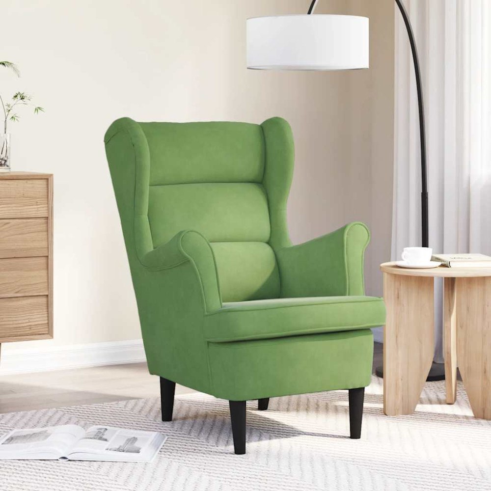 vidaXL Fåtölj ljusgrön sammet
