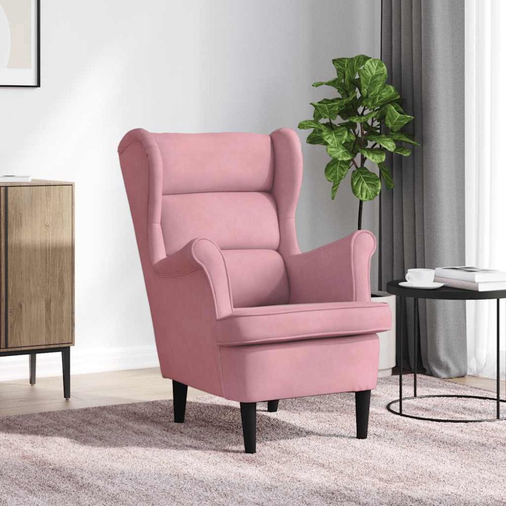 vidaXL Fåtölj rosa sammet