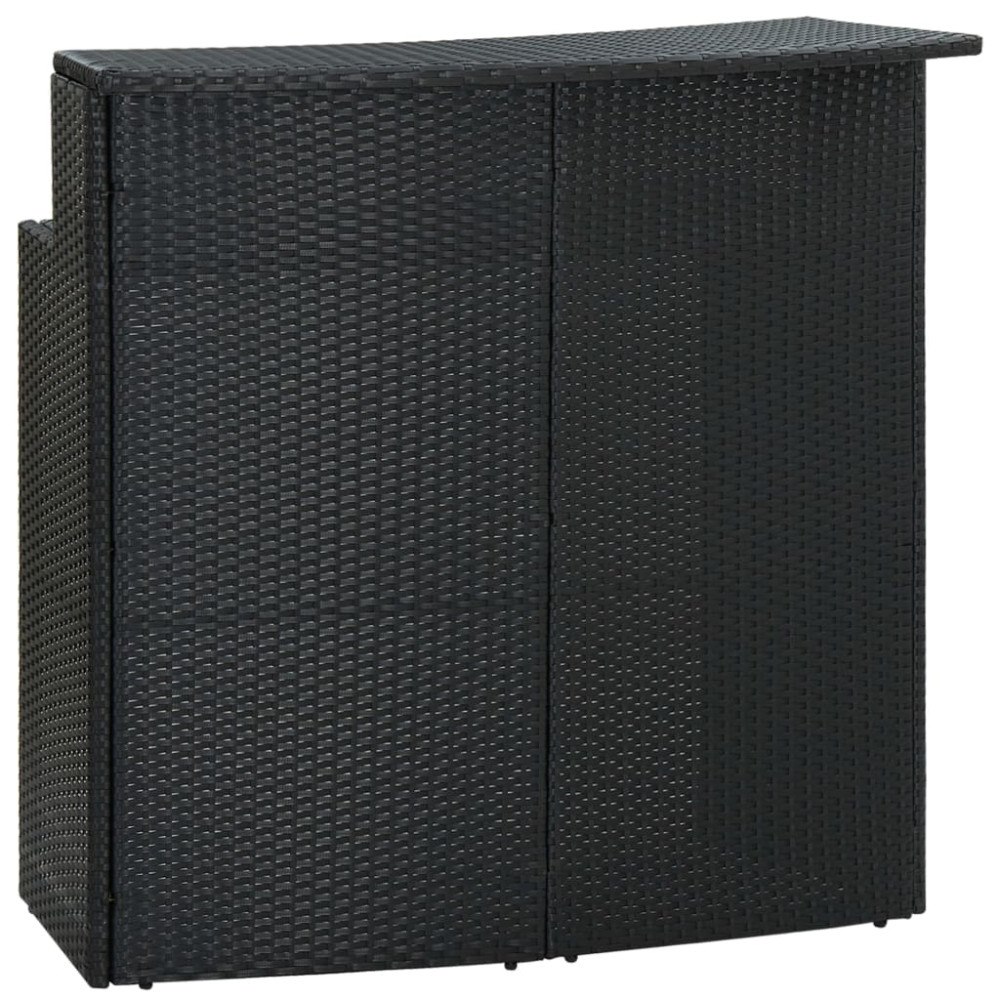vidaXL Barbord för trädgård svart 120x55x110 cm konstrotting