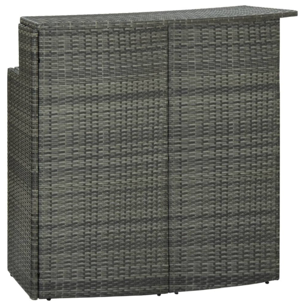 vidaXL Barbord för trädgård grå 120x55x110 cm konstrotting