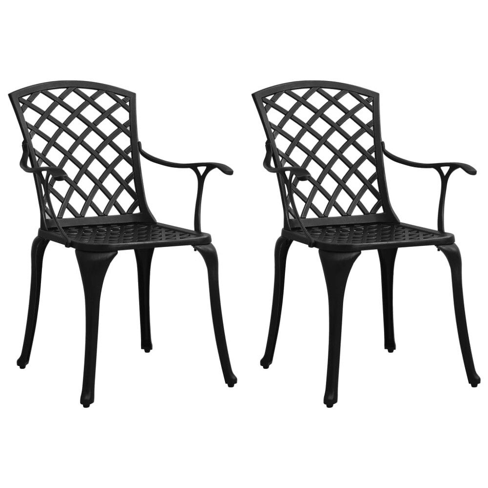 vidaXL Caféstolar 2 st gjuten aluminium svart
