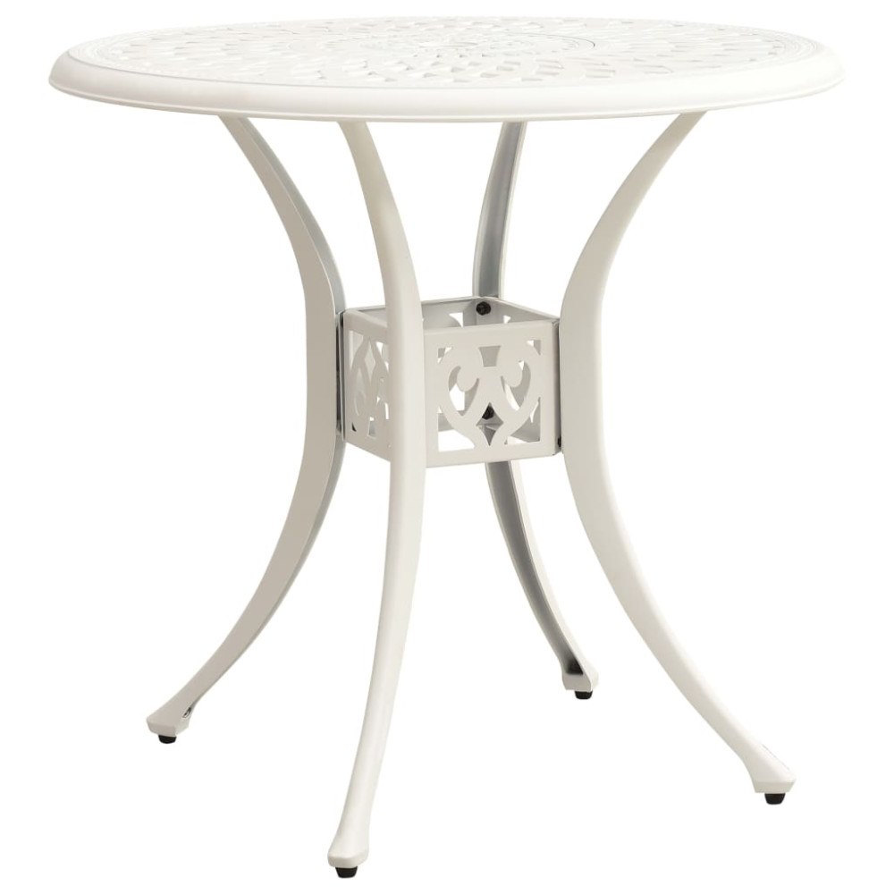 vidaXL Trädgårdsbord vit 78x78x72 cm gjuten aluminium