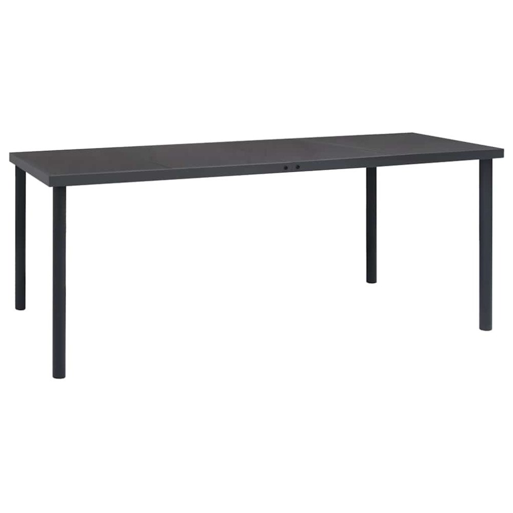 vidaXL Trädgårdsbord antracit 190x90x74 cm stål