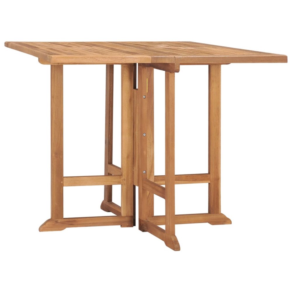 vidaXL Hopfällbart trädgårdsbord 90x90x75 cm massiv teak