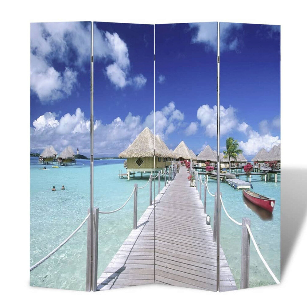 vidaXL Vikbar rumsavdelare 160x170 cm strand