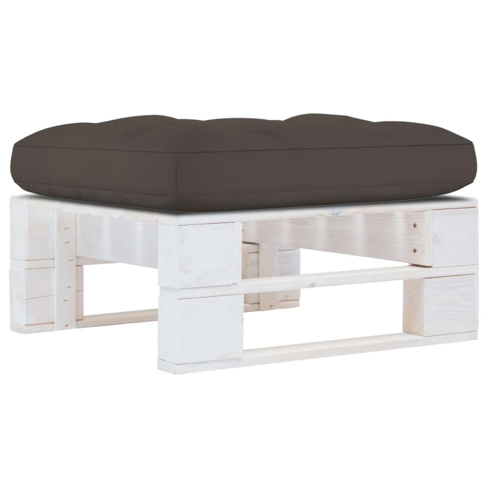 vidaXL Pallottoman vit impregnerad furu