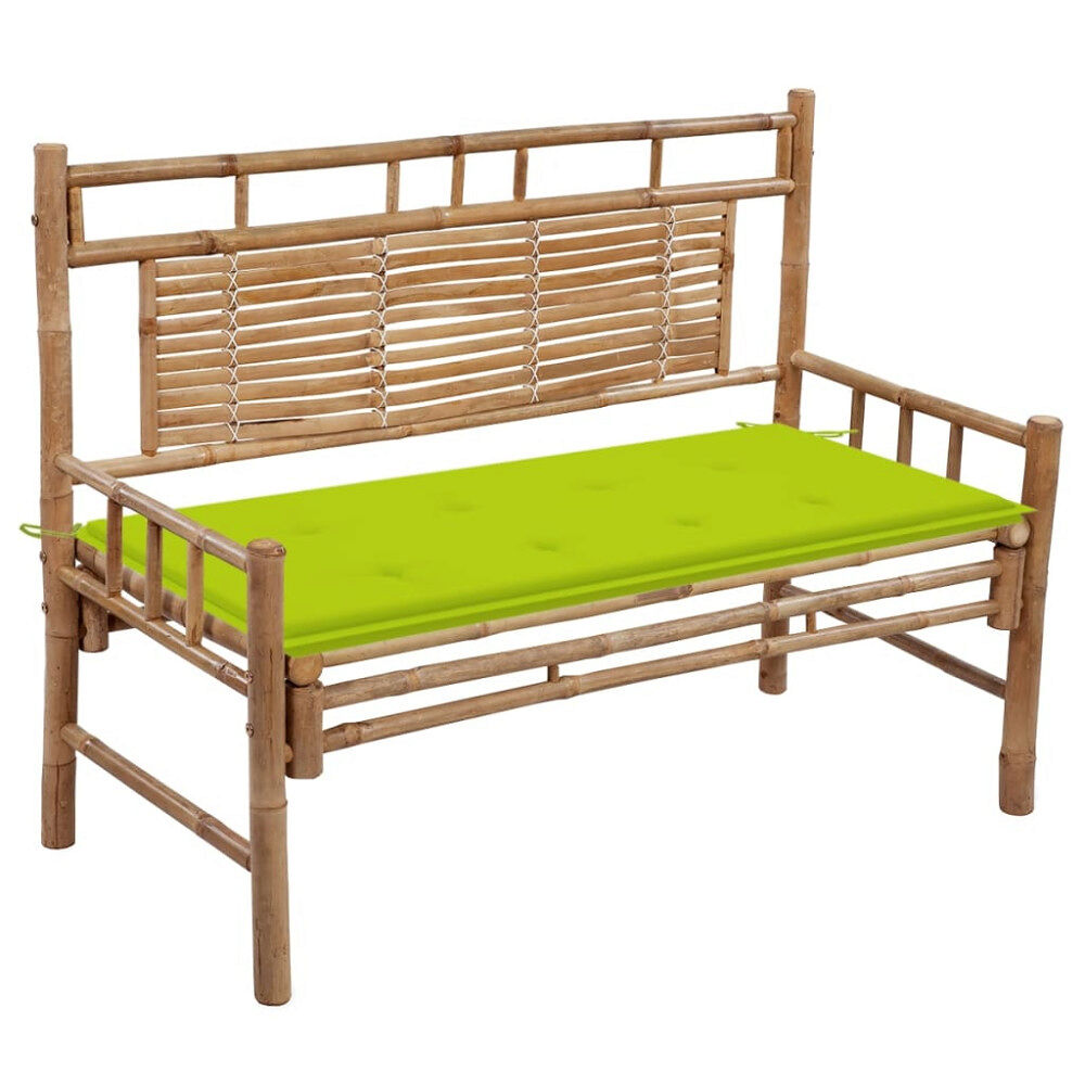 vidaXL Trädgårdsbänk med dyna 120 cm bambu