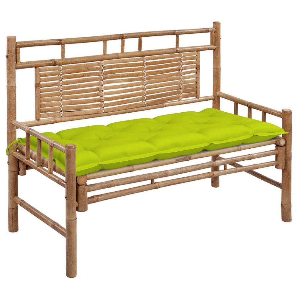 vidaXL Trädgårdsbänk med dyna 120 cm bambu