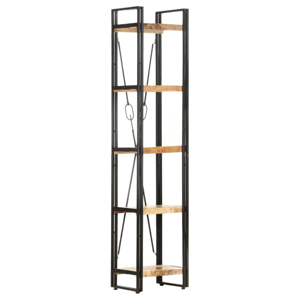 vidaXL Bokhylla med 5 hyllor 40x30x180 cm massivt mangoträ