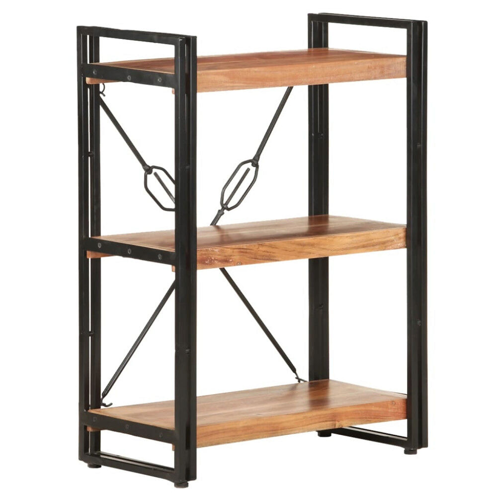 vidaXL Bokhylla med 3 hyllplan 60x30x80 cm massivt akaciaträ
