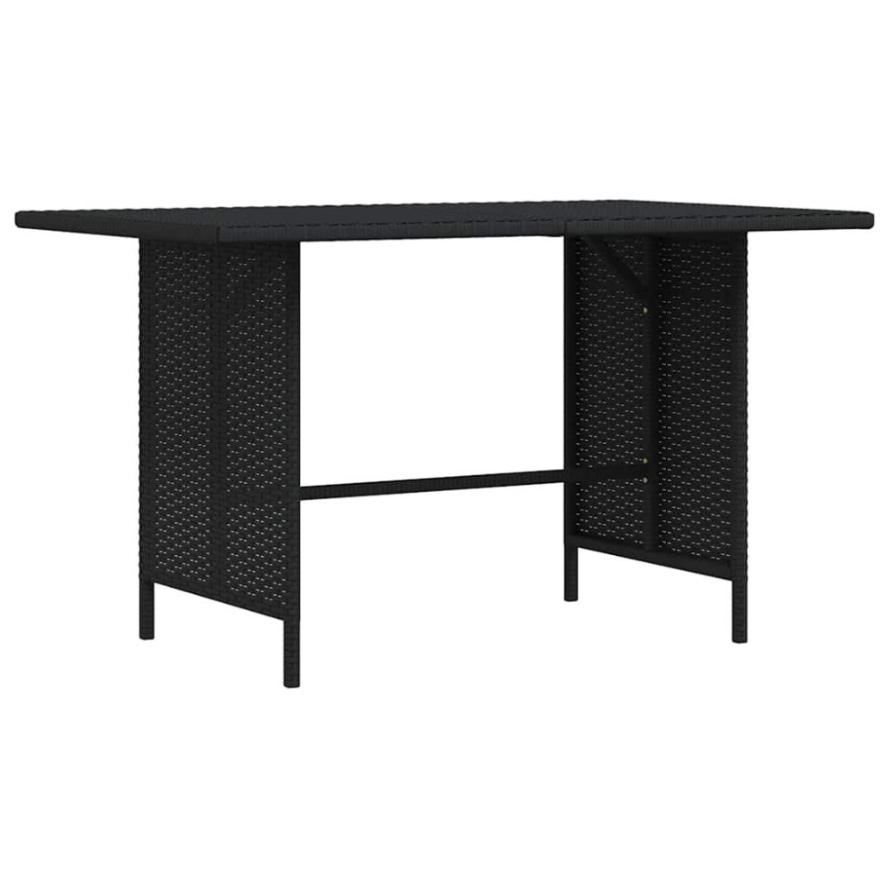 vidaXL Trädgårdsbord svart 110x70x65cm konstrotting