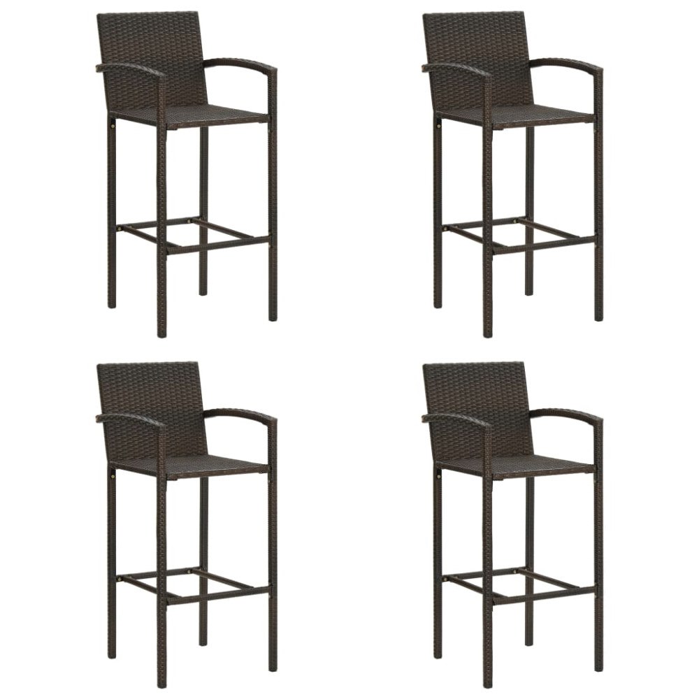 vidaXL Barstolar 4 st brun konstrotting