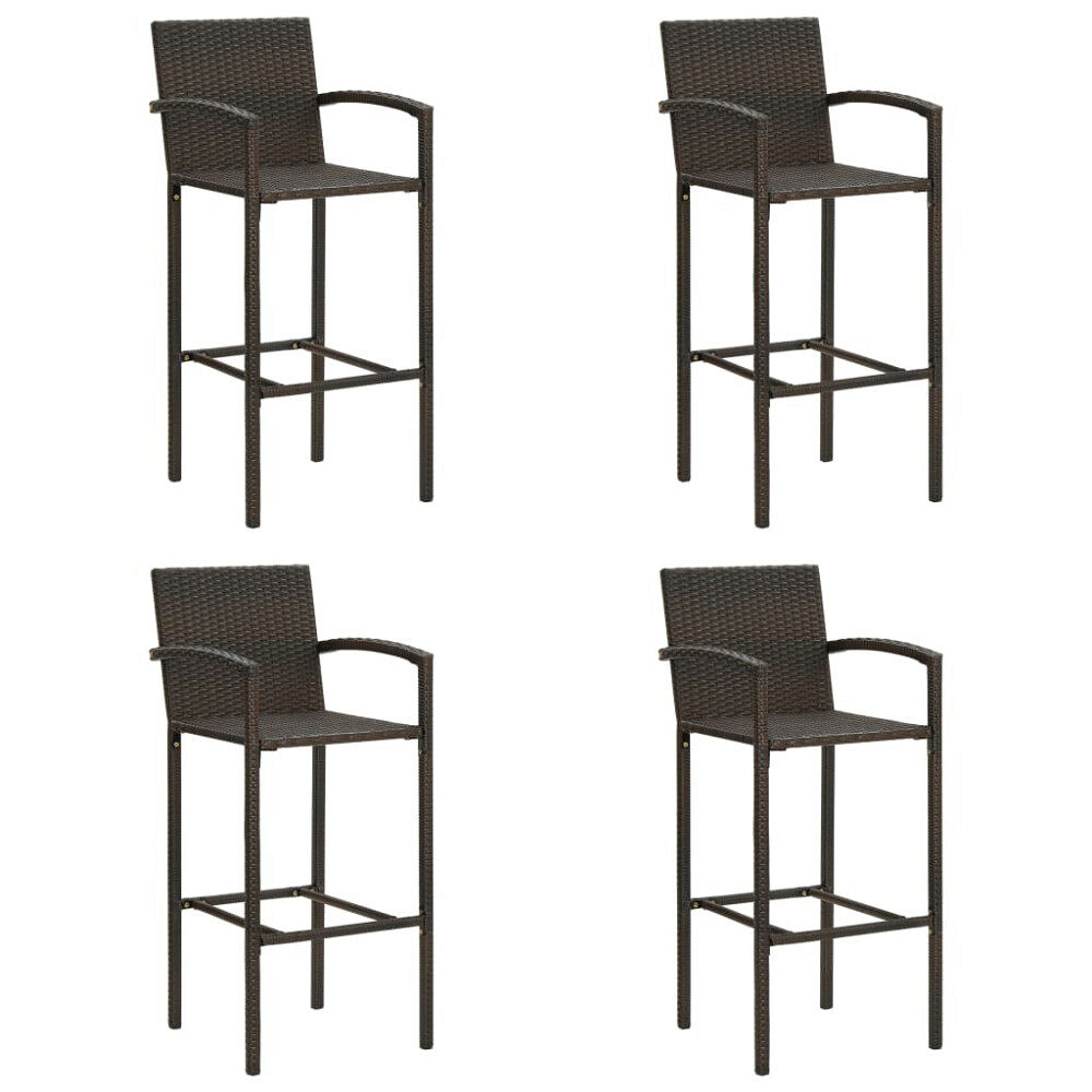 vidaXL Barstolar 4 st brun konstrotting