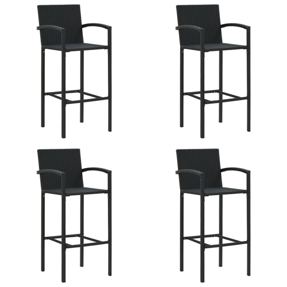 vidaXL Barstolar 4 st svart konstrotting