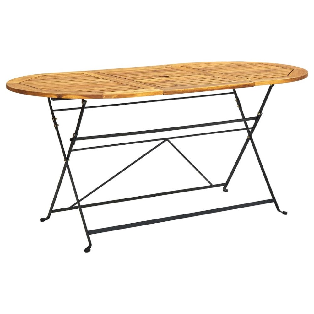 vidaXL Trädgårdsbord 160x85x74 cm massivt akaciaträ oval