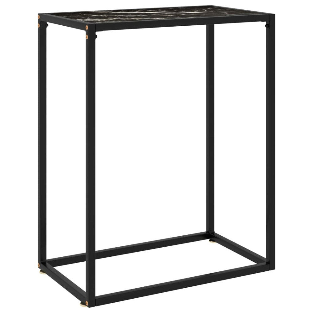 vidaXL Konsolbord svart 60x35x75 cm härdat glas