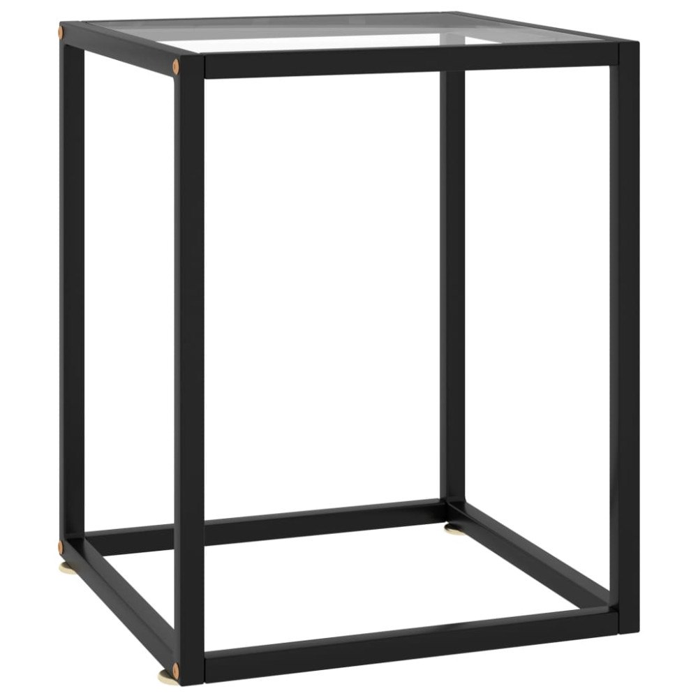 vidaXL Soffbord svart med härdat glas 40x40x50 cm