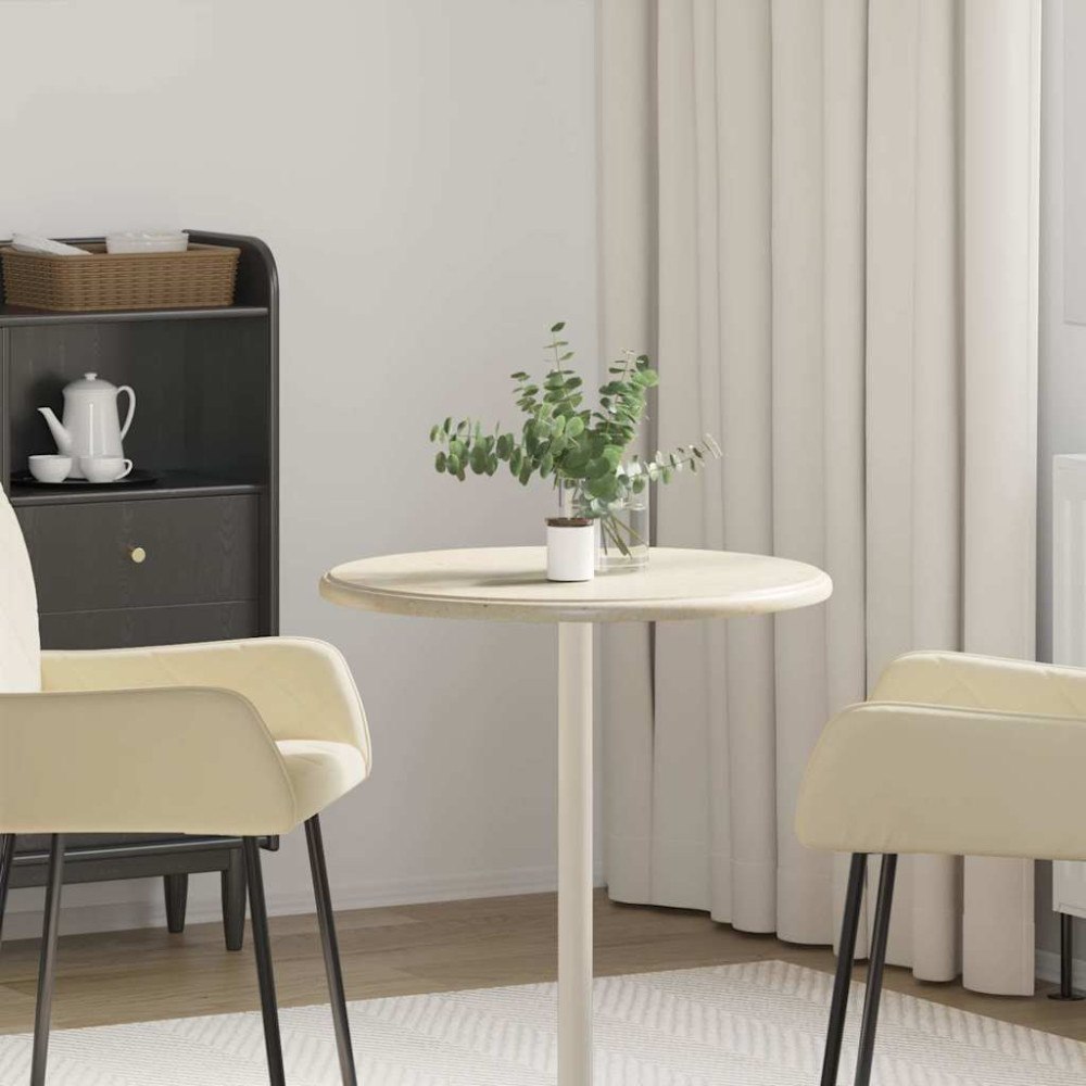 vidaXL Bordsskiva gräddvit Ø60x2,5 cm marmor