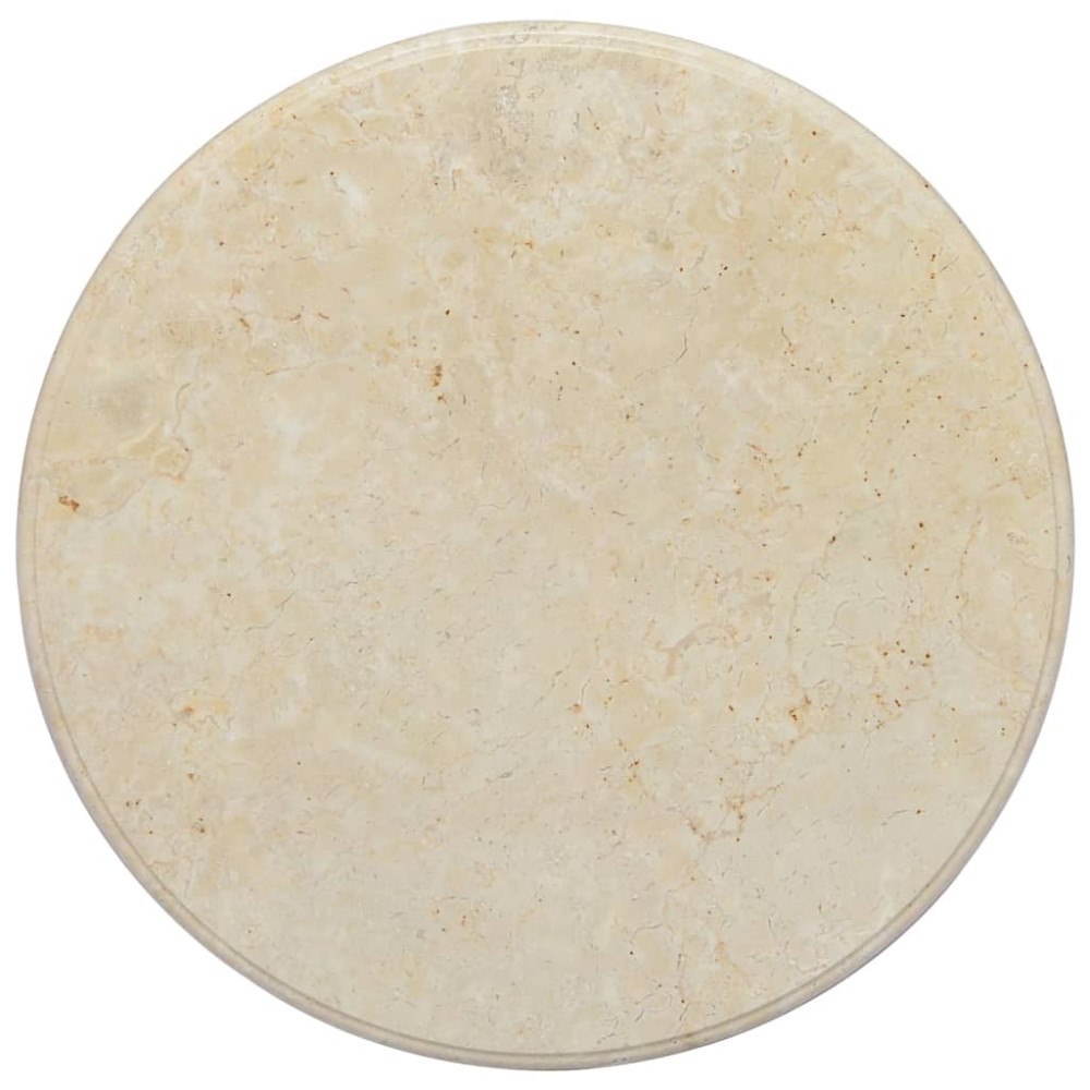 vidaXL Bordsskiva gräddvit Ø60x2,5 cm marmor