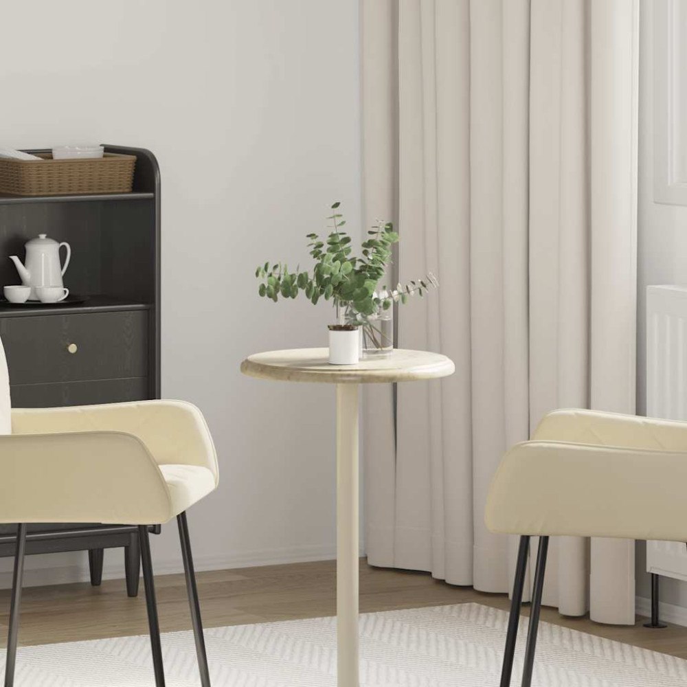 vidaXL Bordsskiva gräddvit Ø40x2,5 cm marmor