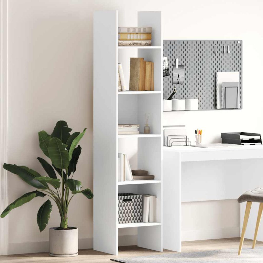 vidaXL Bokhylla vit 40x35x180 cm konstruerat trä
