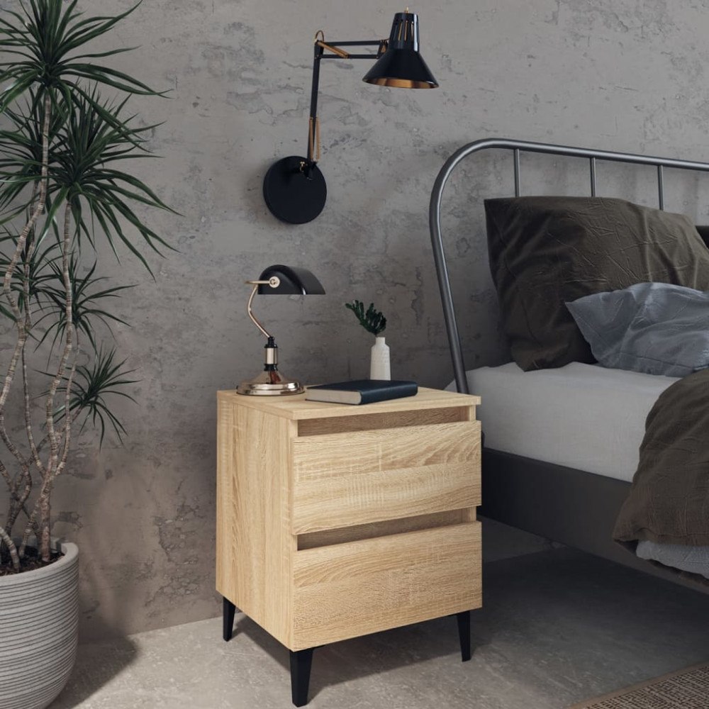 vidaXL Sängbord sonoma-ek 40x35x50 cm konstruerat trä