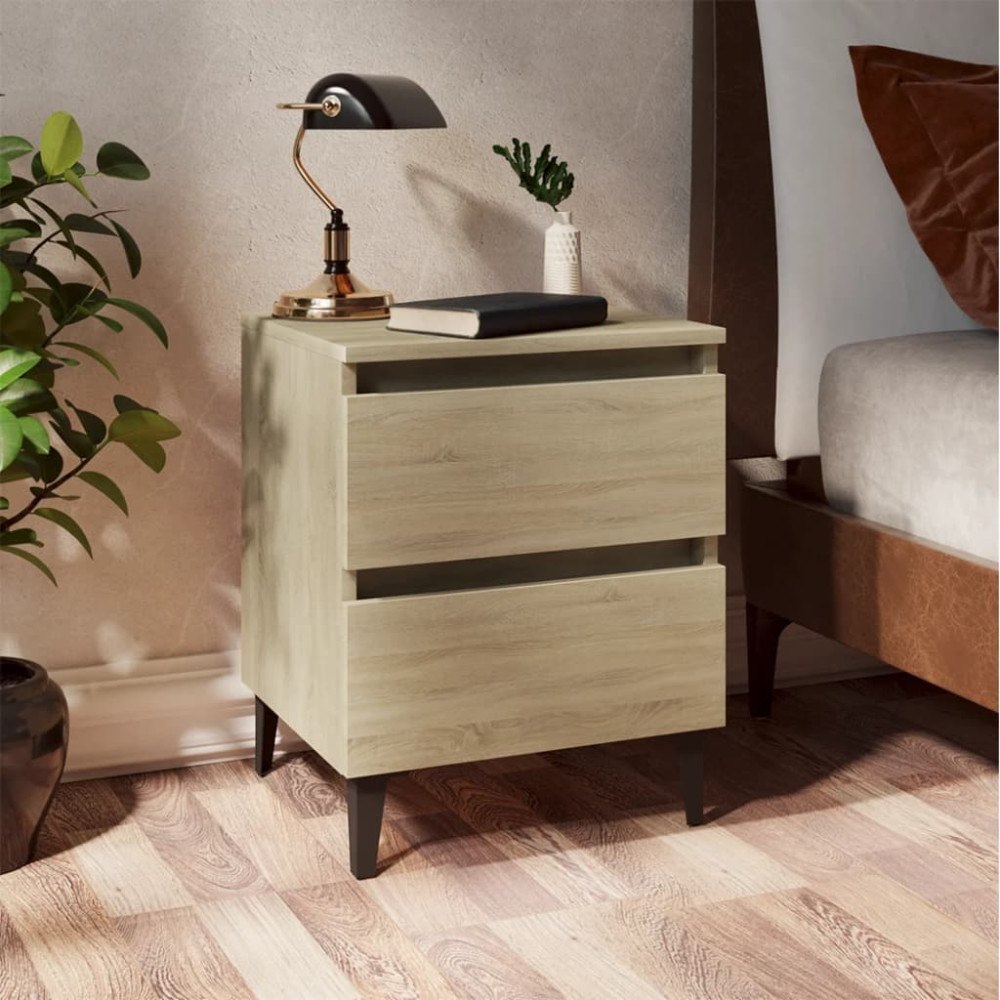 vidaXL Sängbord sonoma-ek 40x35x50 cm konstruerat trä