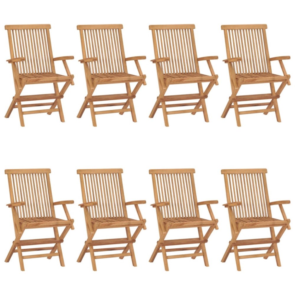 vidaXL Trädgårdsstolar 8 st massiv teak
