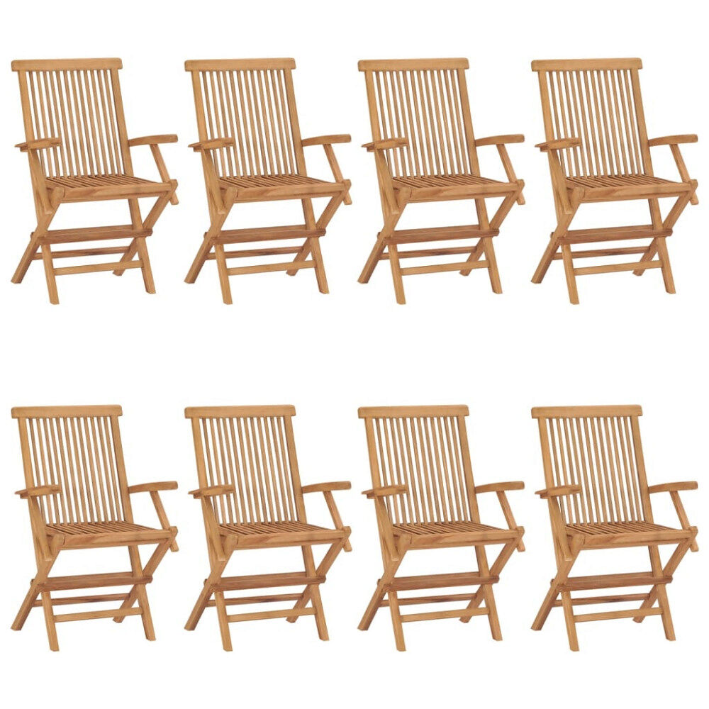 vidaXL Trädgårdsstolar 8 st massiv teak