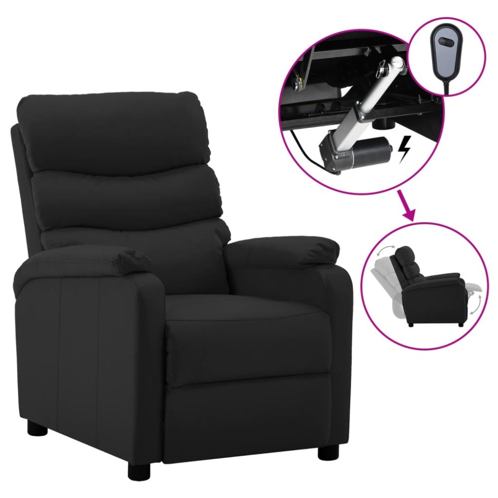 vidaXL Elektrisk reclinerfåtölj svart konstläder